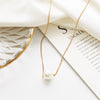 Geometric Pearl Ball Short Necklace With Water Wave Chain Alloy Pendant And Pearl Set Detail Wholesale Fashion Accessory