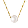Geometric Pearl Ball Short Necklace With Water Wave Chain Alloy Pendant And Pearl Set Detail Wholesale Fashion Accessory