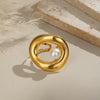 Geometric Pearl Open Ring Stainless Steel Jewelry Accessories With Electroplating For Women