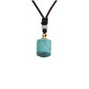 Geometric Perfume Bottle Pendant Sweater Chain Necklace With Alloy Polished Finish And Multicolor Crystal Tiger Eye Stone Malachite Style For Women