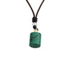 Geometric Perfume Bottle Pendant Sweater Chain Necklace With Alloy Polished Finish And Multicolor Crystal Tiger Eye Stone Malachite Style For Women