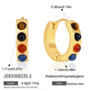 Geometric Plated Stainless Steel Hoop Earrings For Women Sophisticated Pierced Ear Jewelry