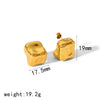 Geometric Pleated Stainless Steel Electroplated Women's Earrings