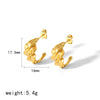 Geometric Pleated Stainless Steel Electroplated Women's Earrings