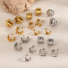Geometric Pleated Stainless Steel Electroplated Women's Earrings