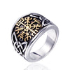 Geometric Polished Stainless Steel Viking Pirate Ring For Men And Women Unisex Statement Band In Style