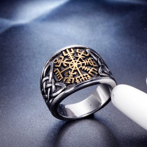 Geometric Polished Stainless Steel Viking Pirate Ring For Men And Women Unisex Statement Band In Style