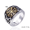 Geometric Polished Stainless Steel Viking Pirate Ring For Men And Women Unisex Statement Band In Style