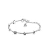 Geometric Red Heart Tennis Racket Motif Sterling Silver Bracelet With Fine Craftsmanship For Unisex Wear