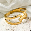 Geometric Ring Buckle Bracelet Stainless Steel Electroplated For Female