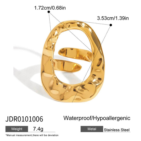 Geometric Ring Titanium Steel Non Fading Light Luxury High End Jewelry Electroplated For Women