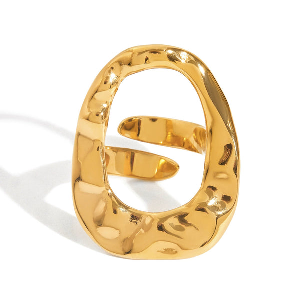 Geometric Ring Titanium Steel Non Fading Light Luxury High End Jewelry Electroplated For Women