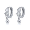 Geometric Round Bead Drop Earrings For Women With Silver Needle And Copper Electroplated Simple Fashion Ear Buckles