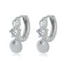 Geometric Round Bead Drop Earrings For Women With Silver Needle And Copper Electroplated Simple Fashion Ear Buckles