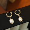 Geometric Round Freshwater Pearl Earrings For Women Alloy Electroplated Gold Plated Fashion Jewelry