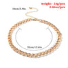 Geometric Short Thick Alloy Iron Chain Necklace With Electroplating Treatment