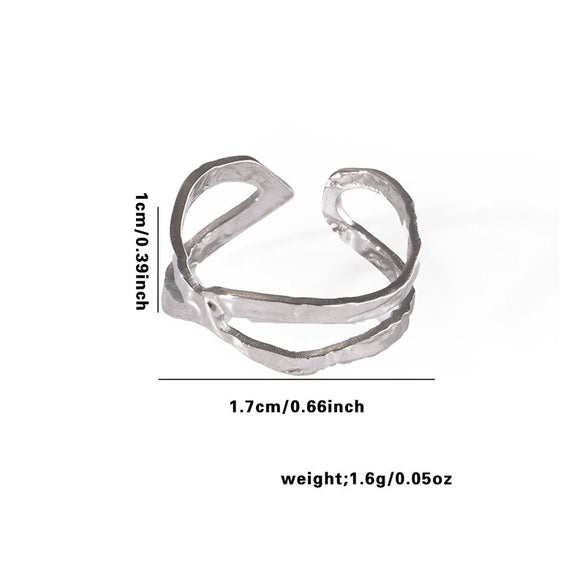 Geometric Simple Titanium Steel Ring With Heart Shape Flower Leaves Letters Numbers Text Design And Electroplating For Female Star Opening And Unisex