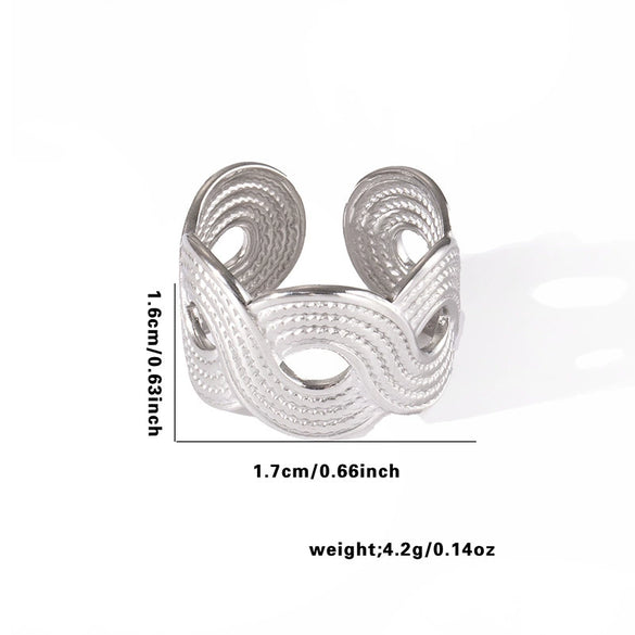 Geometric Simple Titanium Steel Ring With Heart Shape Flower Leaves Letters Numbers Text Design And Electroplating For Female Star Opening And Unisex