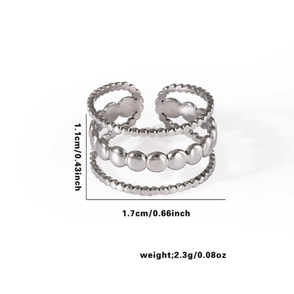 Geometric Simple Titanium Steel Ring With Heart Shape Flower Leaves Letters Numbers Text Design And Electroplating For Female Star Opening And Unisex