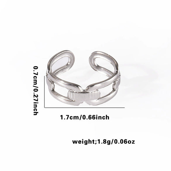 Geometric Simple Titanium Steel Ring With Heart Shape Flower Leaves Letters Numbers Text Design And Electroplating For Female Star Opening And Unisex
