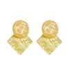 Geometric Sparkling Resin And Plastic Earrings With Contrast Color Stitching And Water Ripple Design S925 Silver Pin