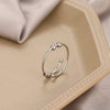 Geometric Spiral Bead Rotating Open Ring Brass And White Steel Electroplated Adjustable Unisex Anxiety Relief Jewelry
