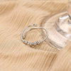 Geometric Spiral Bead Rotating Open Ring Brass And White Steel Electroplated Adjustable Unisex Anxiety Relief Jewelry
