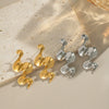 Geometric Spiral Rotating Irregular Stainless Steel Earrings For Girls With Electroplating Design