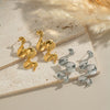 Geometric Spiral Rotating Irregular Stainless Steel Earrings For Girls With Electroplating Design
