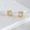 Geometric Square Rectangular Copper Electroplated Earrings For Women And Men