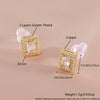 Geometric Square Rectangular Copper Electroplated Earrings For Women And Men