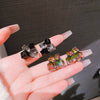 Geometric Square Three Dimensional Fantasy Zircon Earrings In Glass And Glazed Material With Rhombus And Geometric Patterns For Women