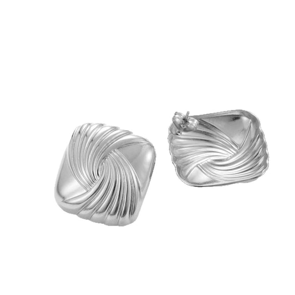 Geometric Square Titanium Steel Earrings For Women With Electroplating