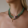Geometric Stainless Steel Beaded Necklace With Freshwater Pearls And Pvd Gold Plating For Women