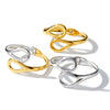Geometric Stainless Steel Bracelet For Women With Gold Tone Vacuum Plated Finish And Minimalist Versatile Style