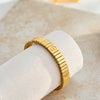 Geometric Stainless Steel Bracelet With Gold Tone Vacuum Electroplated Finish For Women