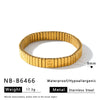 Geometric Stainless Steel Bracelet With Gold Tone Vacuum Electroplated Finish For Women