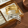 Geometric Stainless Steel Bracelet With 18K Gold Vacuum Plating Simple Non Fading Accessory