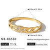 Geometric Stainless Steel Bracelet With Rhinestones Vacuum Plated Retro Style Jewelry For Women