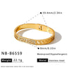 Geometric Stainless Steel Bracelet With Rhinestones Vacuum Plated Retro Style Jewelry For Women