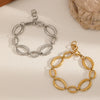 Geometric Stainless Steel Bracelet With Splicing Large And Small Round Shapes 18K Goldplated