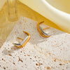Geometric Stainless Steel Earrings For Women With Gold Electroplated Finish Simple Fashion Jewelry