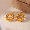 Geometric Stainless Steel Earrings Hoops For Women With Electroplating And Vacuum Plating Process