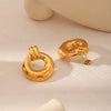 Geometric Stainless Steel Earrings Hoops For Women With Electroplating And Vacuum Plating Process