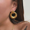 Geometric Stainless Steel Earrings Hoops For Women With Electroplating And Vacuum Plating Process