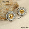 Geometric Stainless Steel Earrings With Gold And Silver Color Matching Electroplated