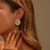 Geometric Stainless Steel Earrings With Gold And Silver Color Matching Electroplated
