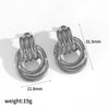 Geometric Stainless Steel Earrings With 18K Gold Electroplating For Women