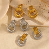 Geometric Stainless Steel Earrings With 18K Gold Electroplating For Women
