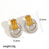 Geometric Stainless Steel Earrings With 18K Gold Electroplating For Women